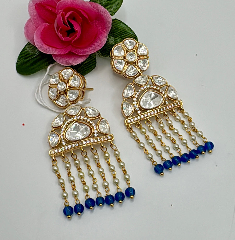 Blue Moissanite Earrings