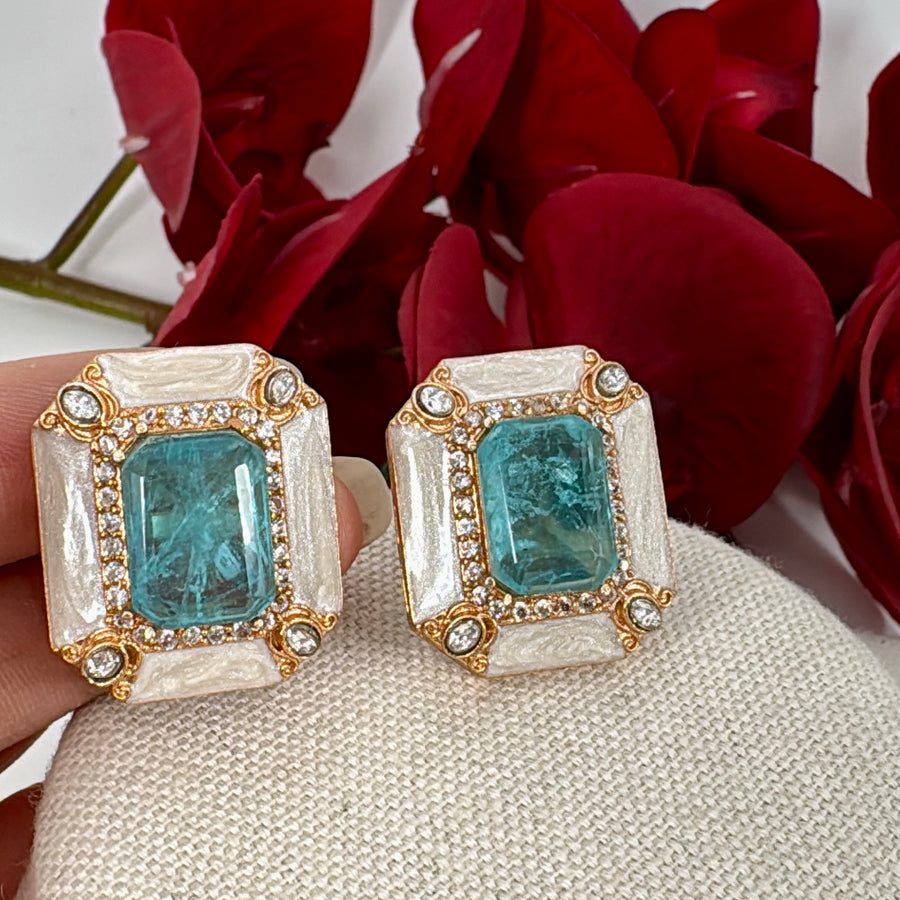 Turquoise Doublet Stud Earrings