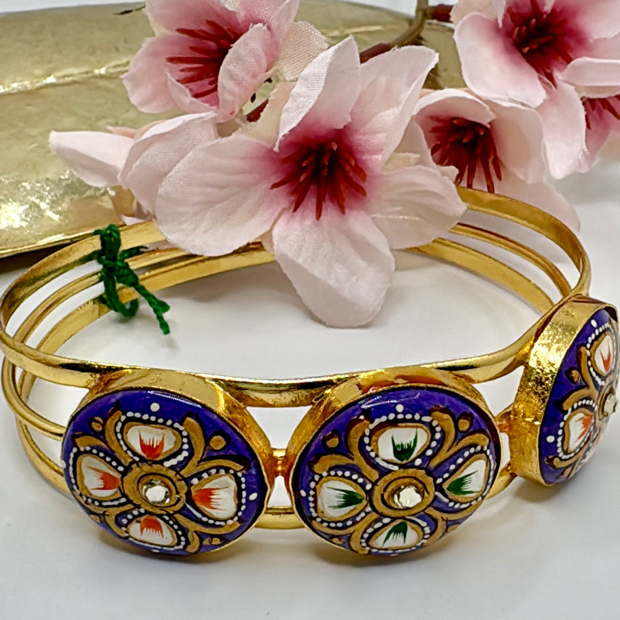 Purple Tanjore Cuff