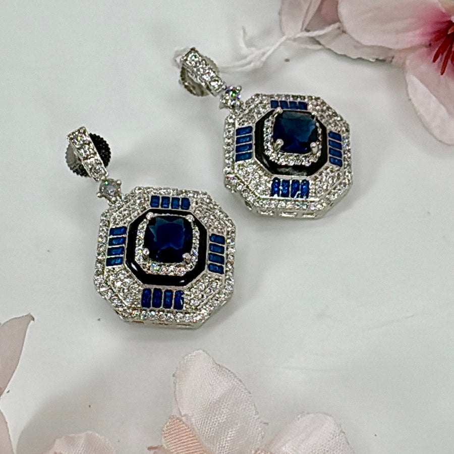 Blue American Diamonds Cubic Zirconia Earrings