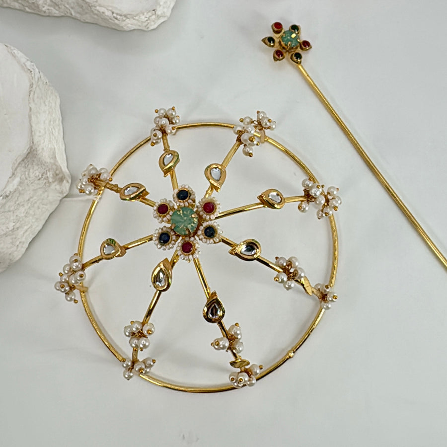 Multi Marble Paachi Hair Bun Hair Accessory