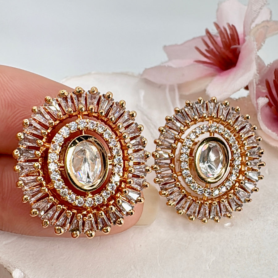 Clear Kundan American Diamonds StudEarrings