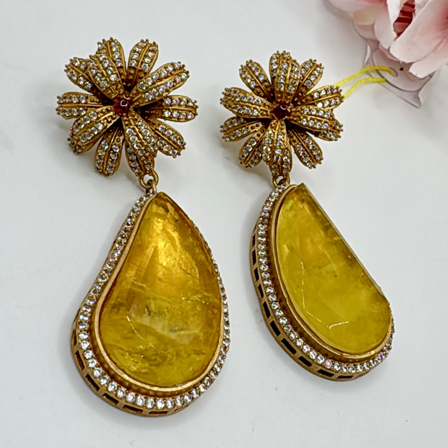 Yellow Doublet Moissanite Earrings