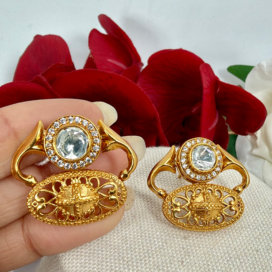 Clear Moissanite Stud Earrings