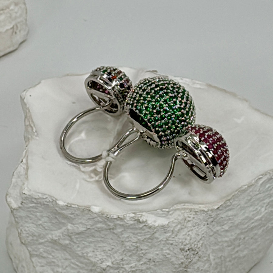 Multi Invisible Settings American Diamonds/CZ adjustable Finger Ring