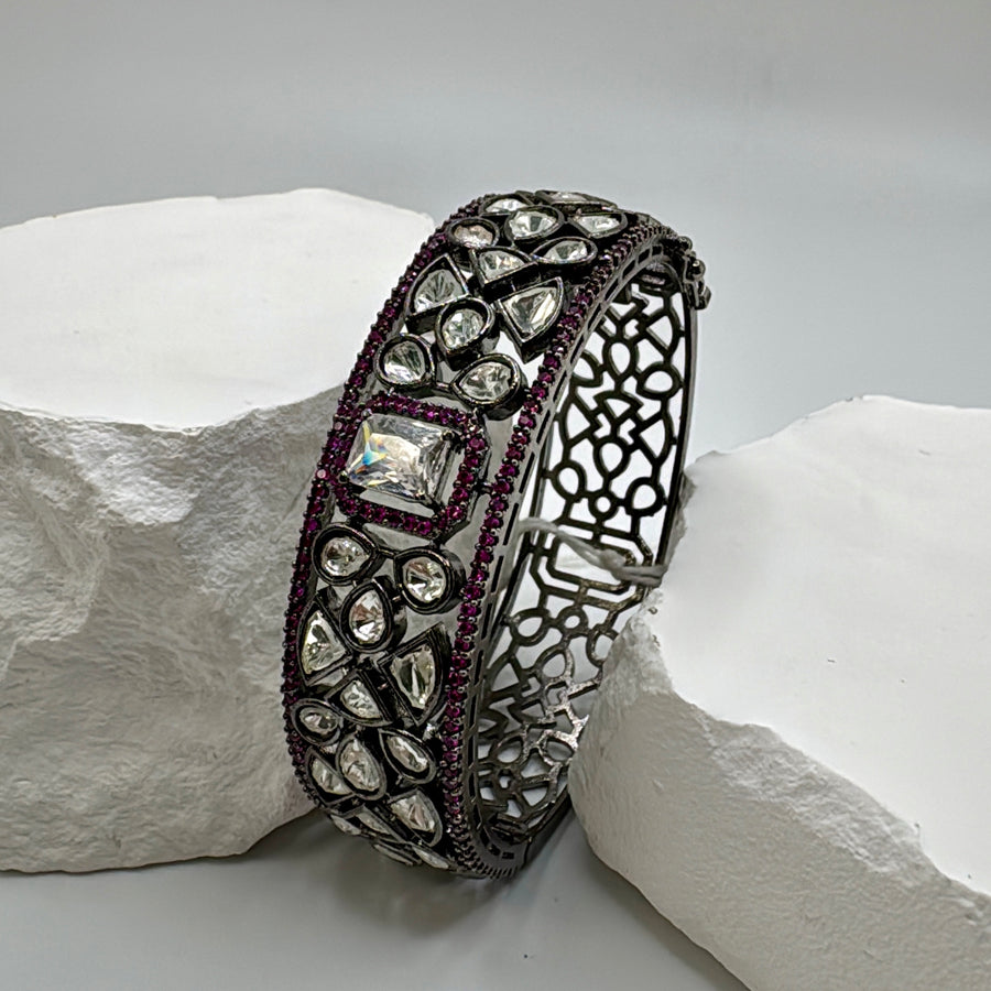 Hot Pink Moissanite Openable Bracelet (Fits Size 2.4-2.8)