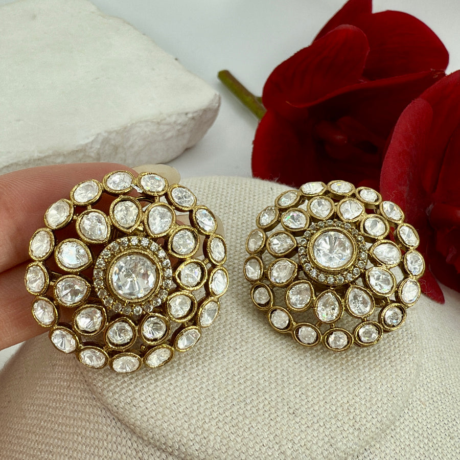 Clear Moissanite Stud Earrings