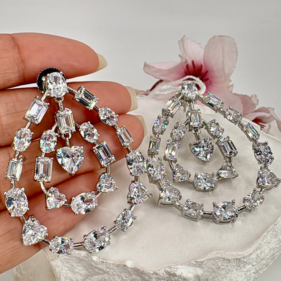 Clear American Diamonds Cubic Zirconia Italian Earrings