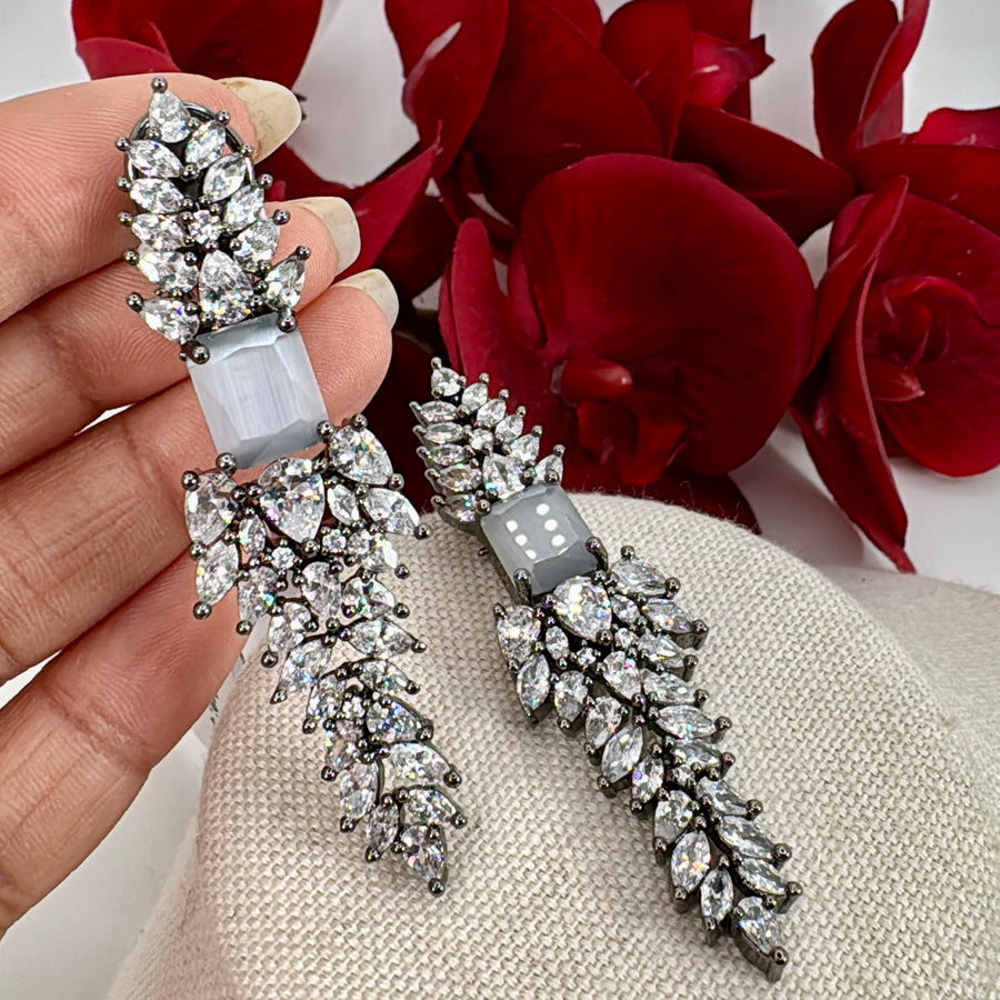 White Cubic Zirconia Earrings