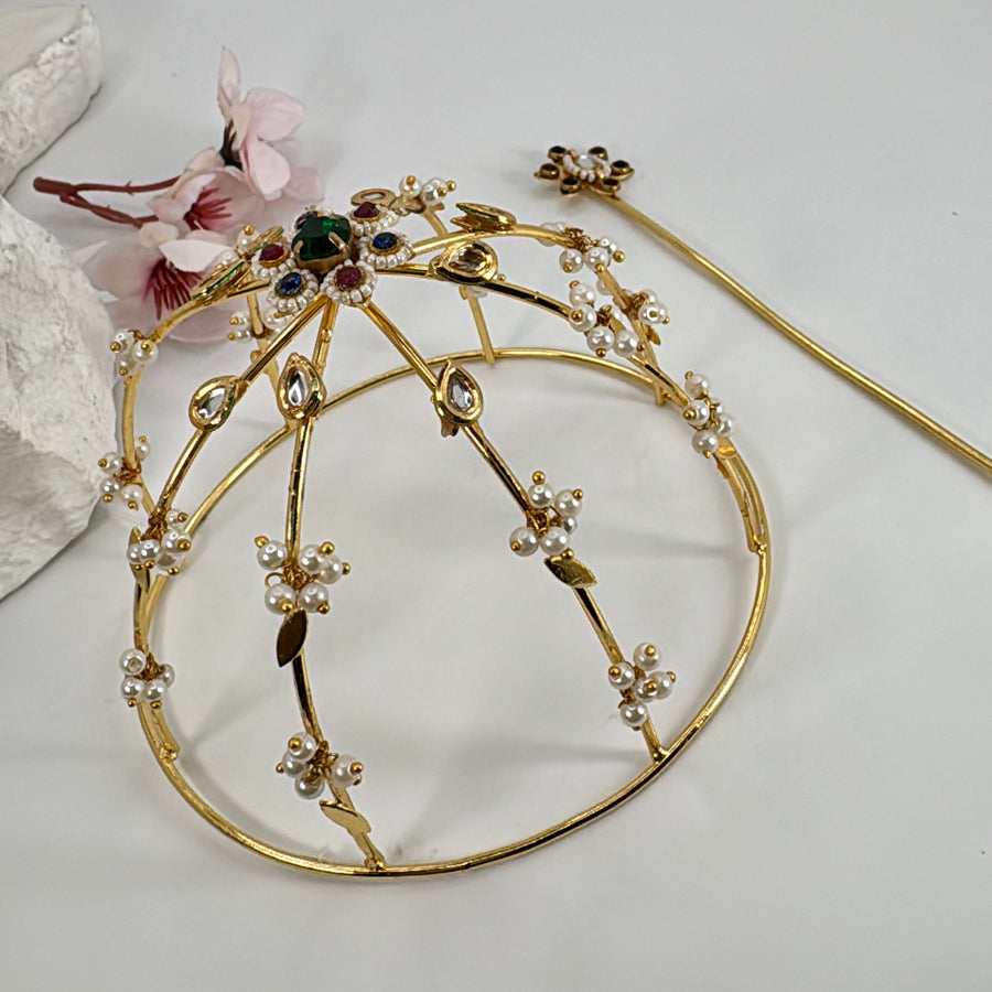 Multi Green Paachi Hair Bun Hair Accessory