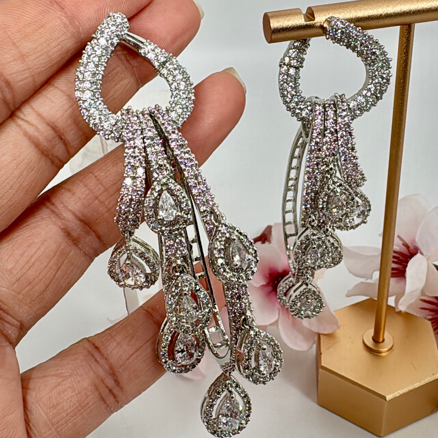Pink American Diamonds Cubic Zirconia Earrings