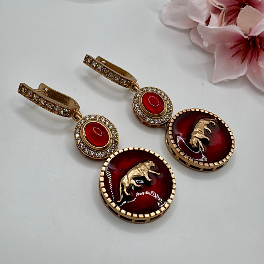 Red Sabya Inspired Earrings(AD)