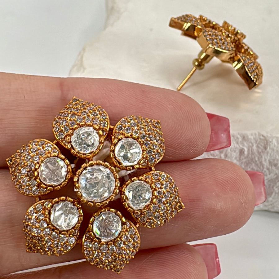 Clear Moissanite Stud Earrings