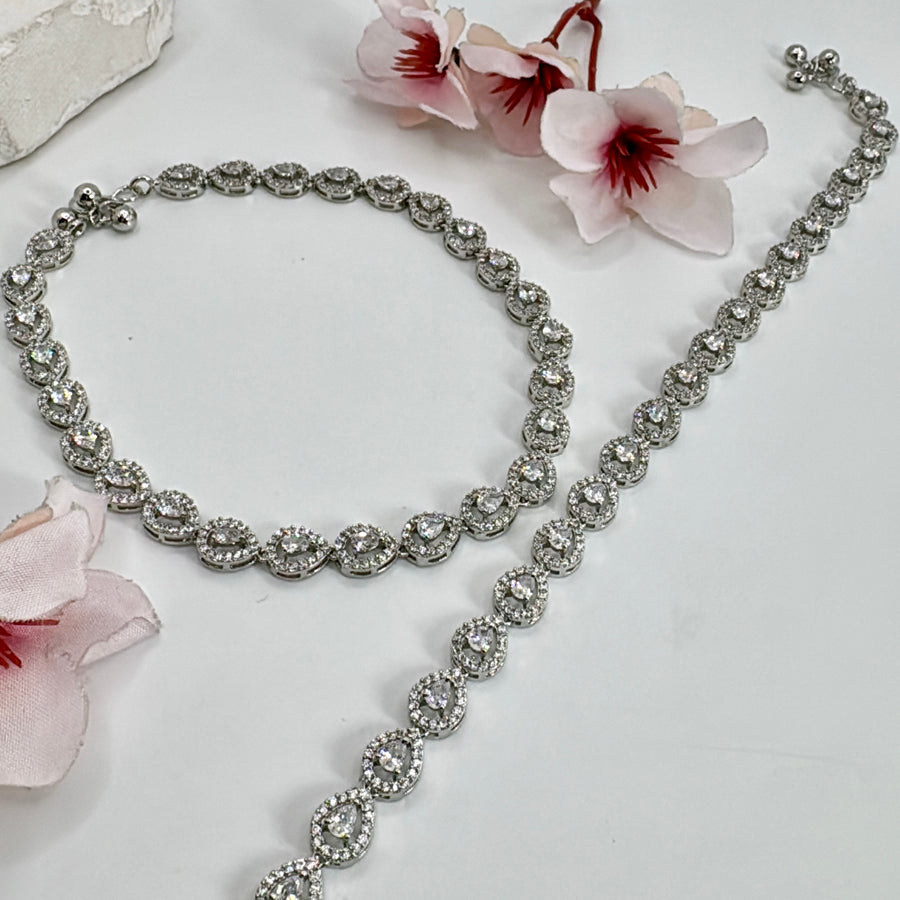 Clear American Diamonds CZ Anklet
