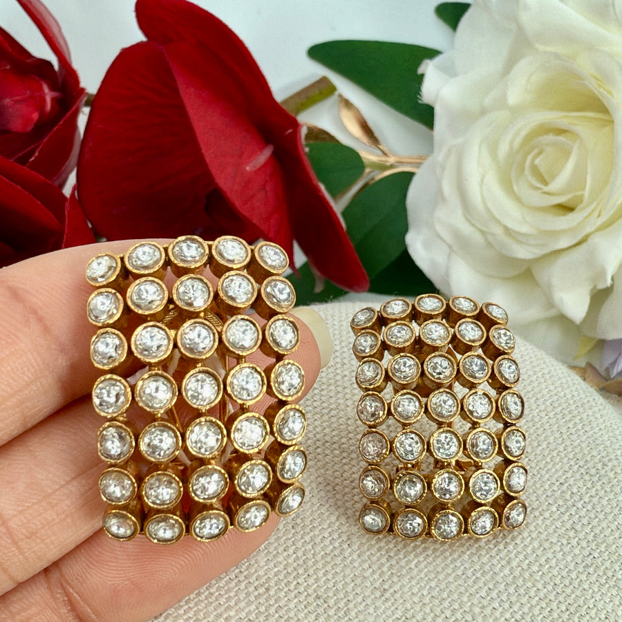 Clear Moissanite Stud Earrings