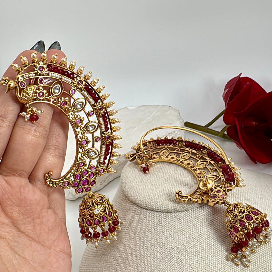 Ruby Kundan Cuff Earrings