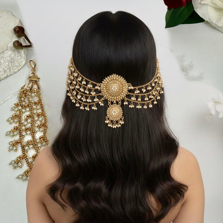Clear Antique Gold Hair Accessories