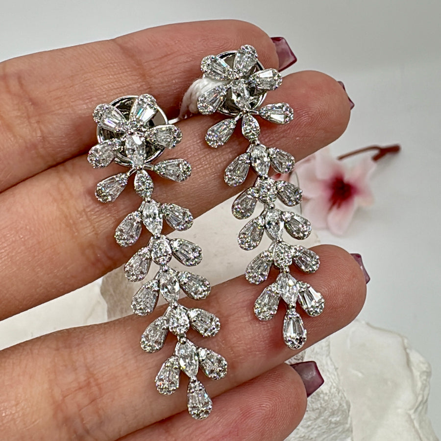 Clear Italian Cubic Zirconia American Diamonds Lightweight Earrings