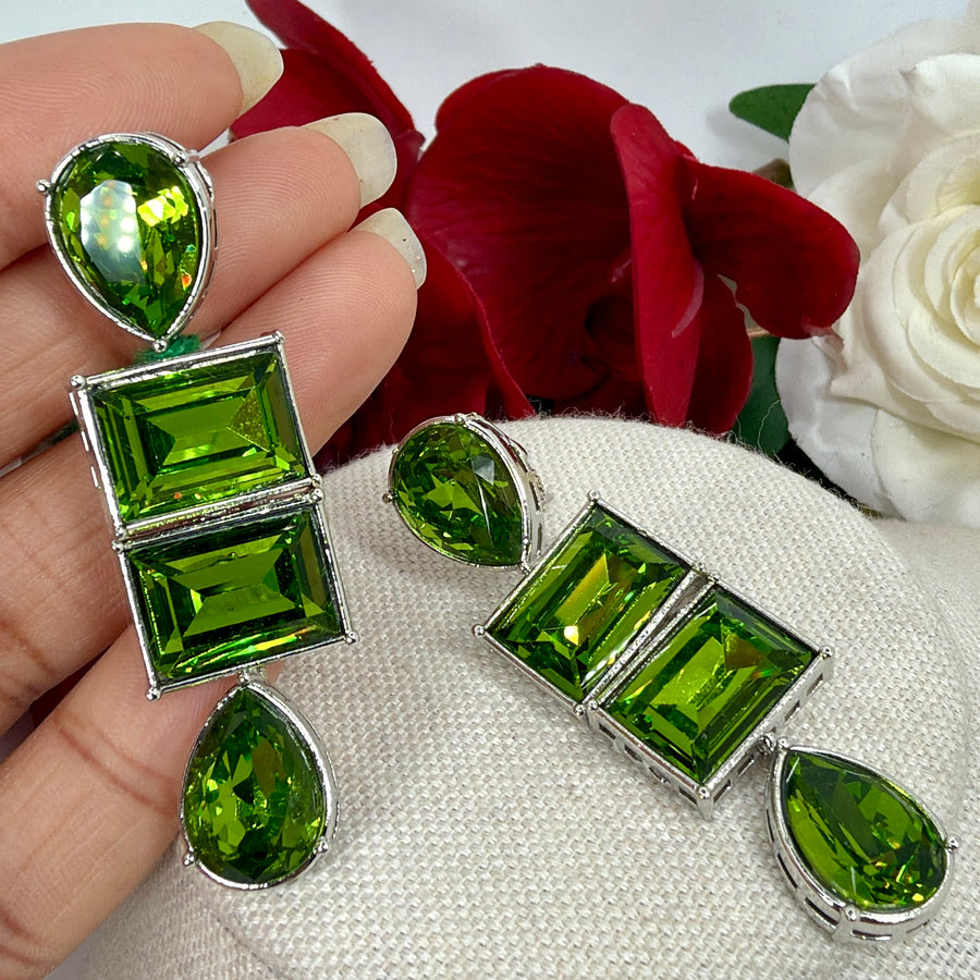 Green Swarovski Earrings