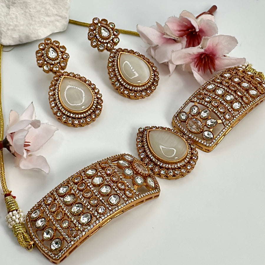 White Kundan Choker Set