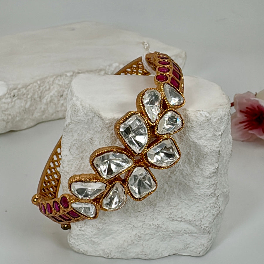 Ruby Moissanite Openable Bangle(Fits Size 2.2-2.6)