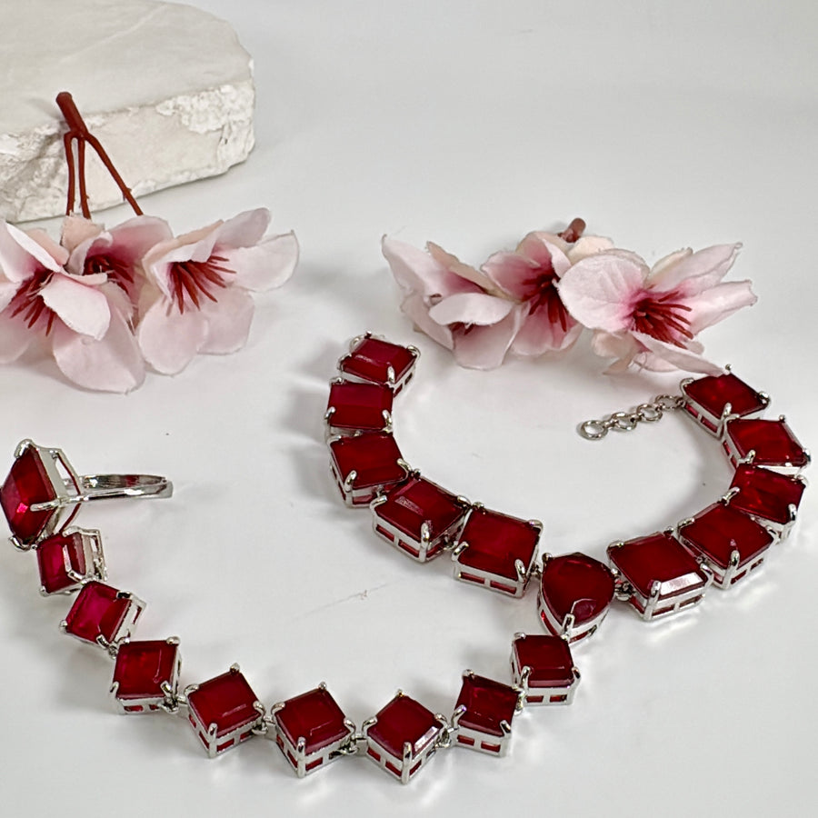 Ruby Doublet Finger Bracelet