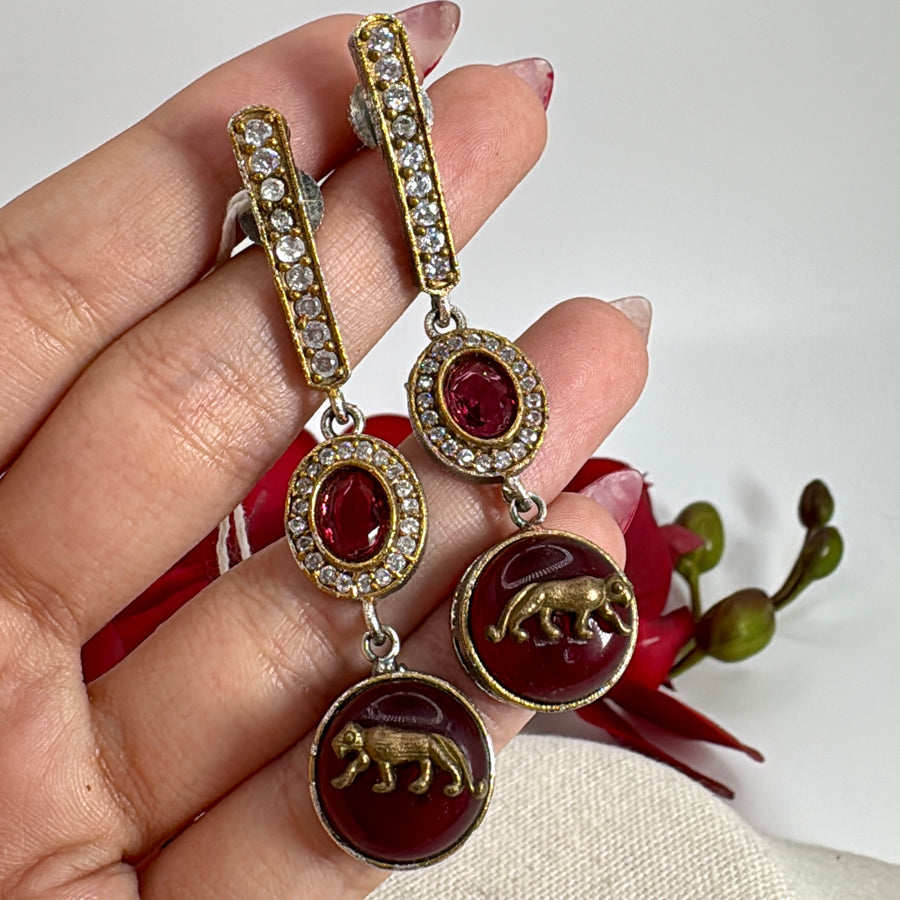 Ruby Sabya Inspired Silver Lookalike Earrings for ( Length Approx.2.5 inches)