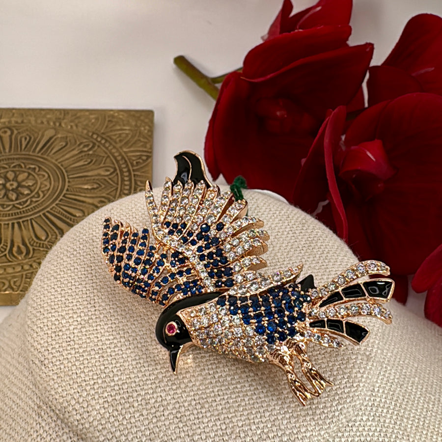 Blue American Diamonds Broach Accessory