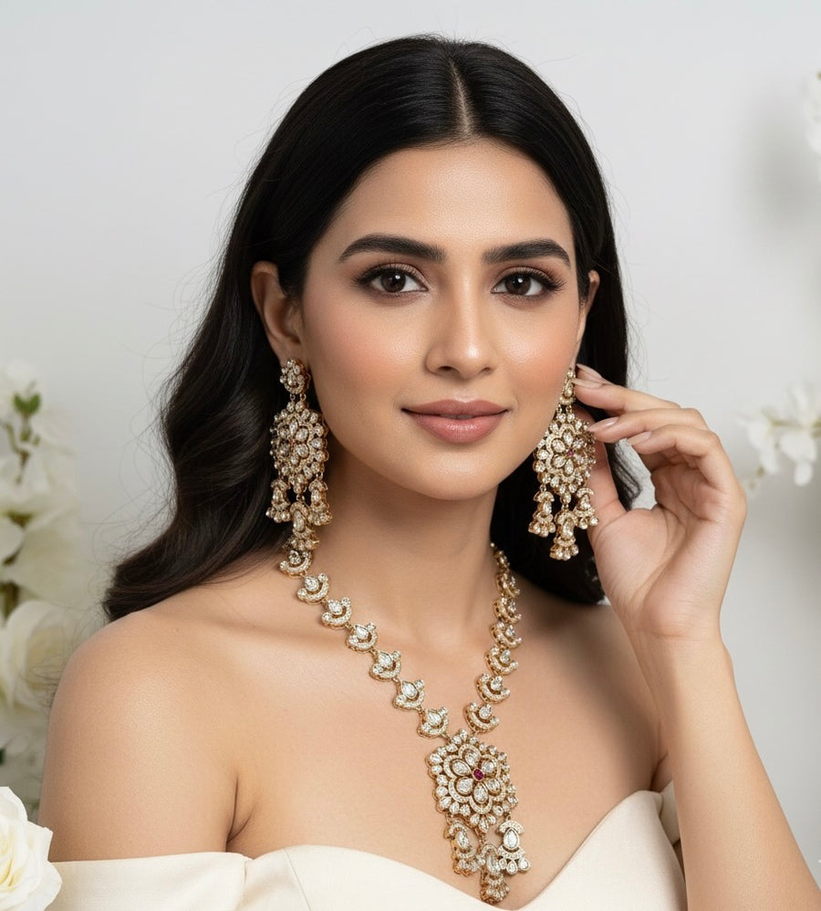 Ruby Polki Kundan Necklace Set