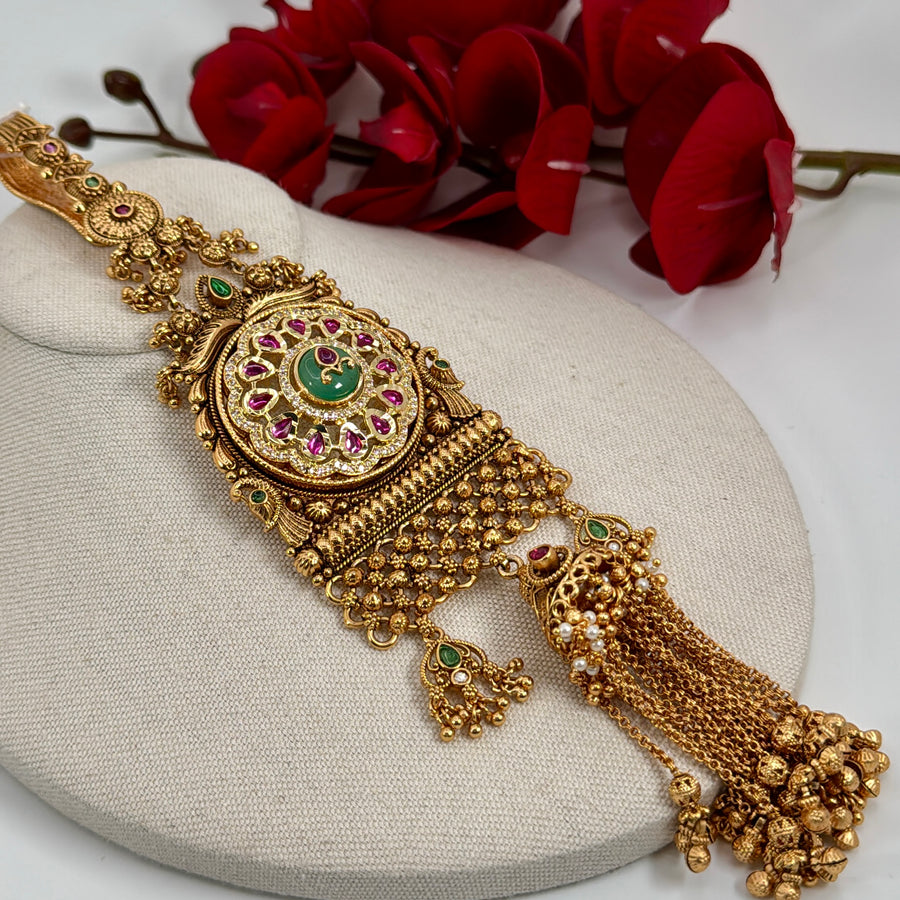 Mint Multi  Antique Gold Heritage Juda Key Chain Accessory