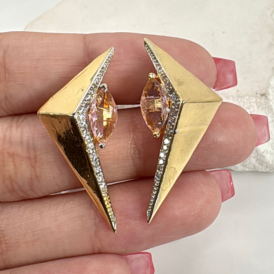 Pink American Diamonds Stud Earrings