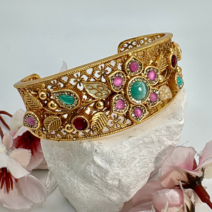 Multi Antique Gold Adjustable Bangle( One Size Fits All)