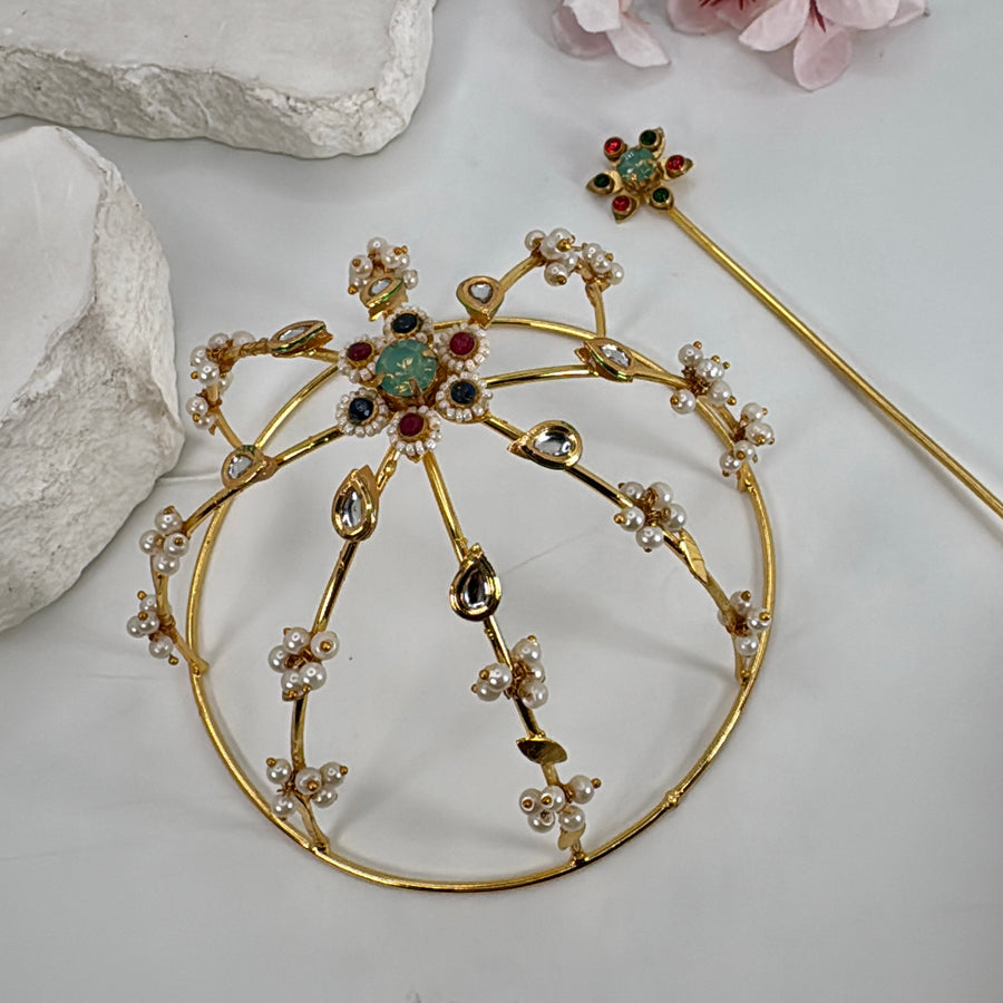 Multi Marble Paachi Hair Bun Hair Accessory