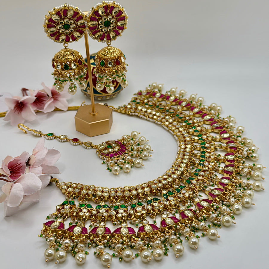 Multi Statement Paachi Bridal Statement Necklace Set