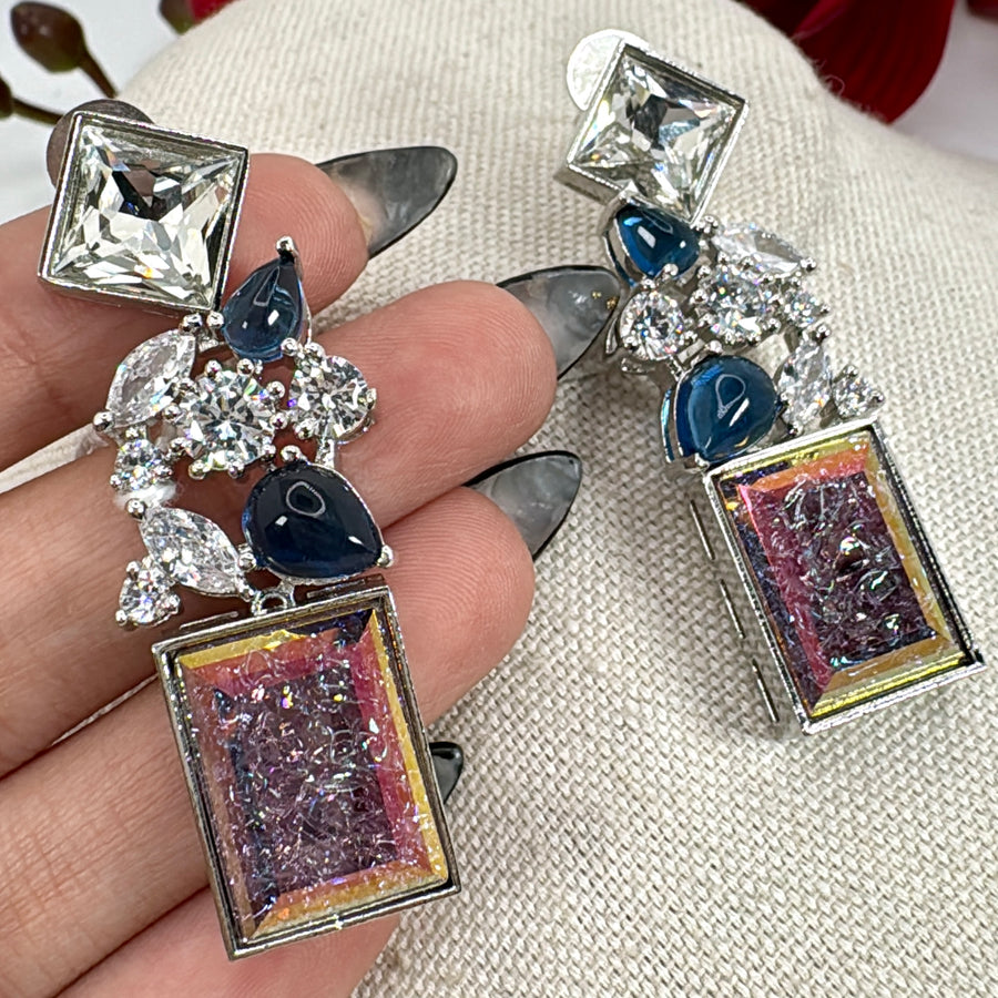 Blue Multi Swarovski Earrings