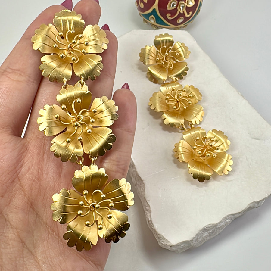 Gold Statement Lightweight Contemporary Earrings