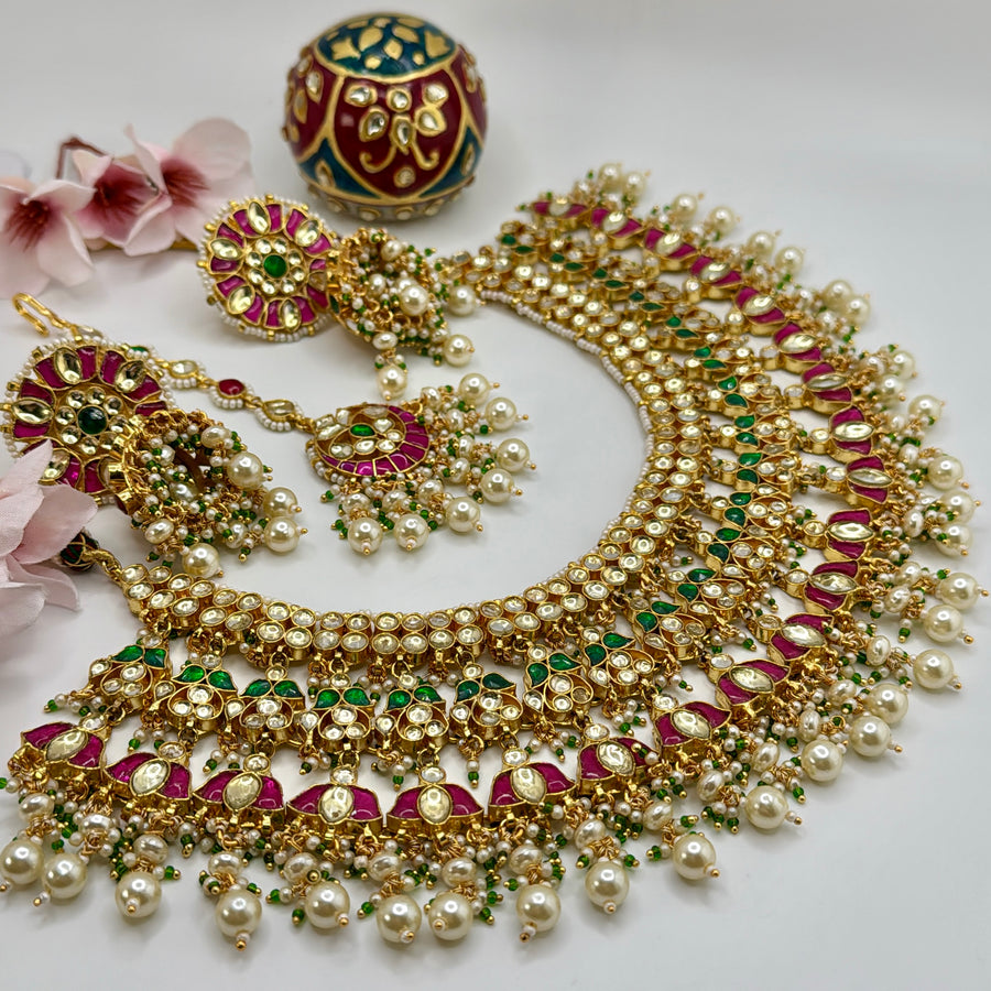 Multi Statement Paachi Bridal Statement Necklace Set