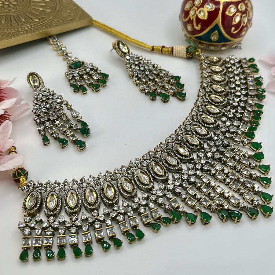 Green Kundan Bridal Necklace Set