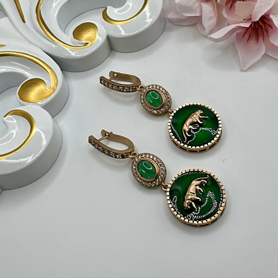 Green Sabya Inspired Dainty Earrings