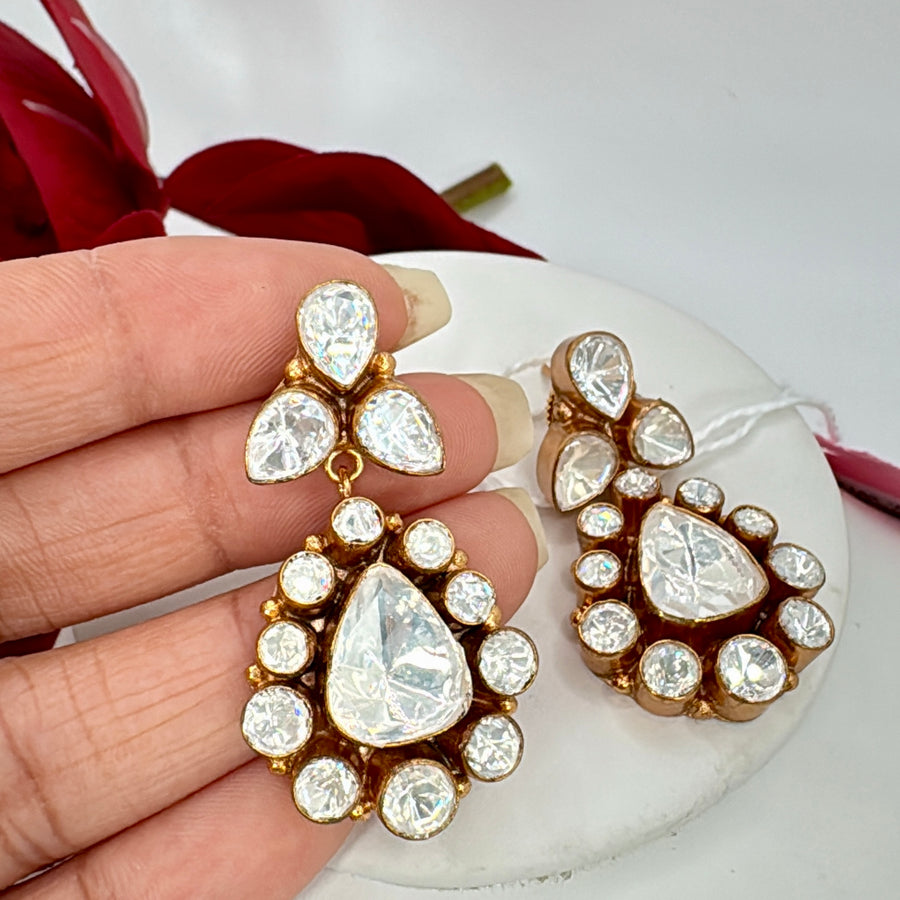 Clear Moissanite Earrings