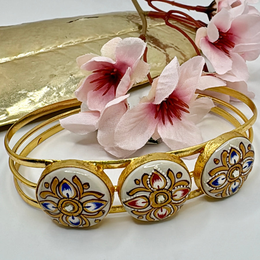 White Tanjore Cuff