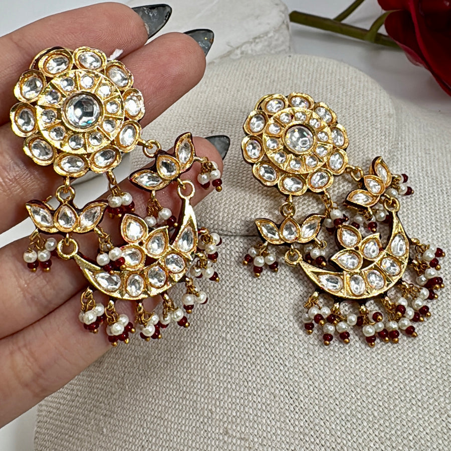 Ruby Meenakari Paachi Jadau Earrings