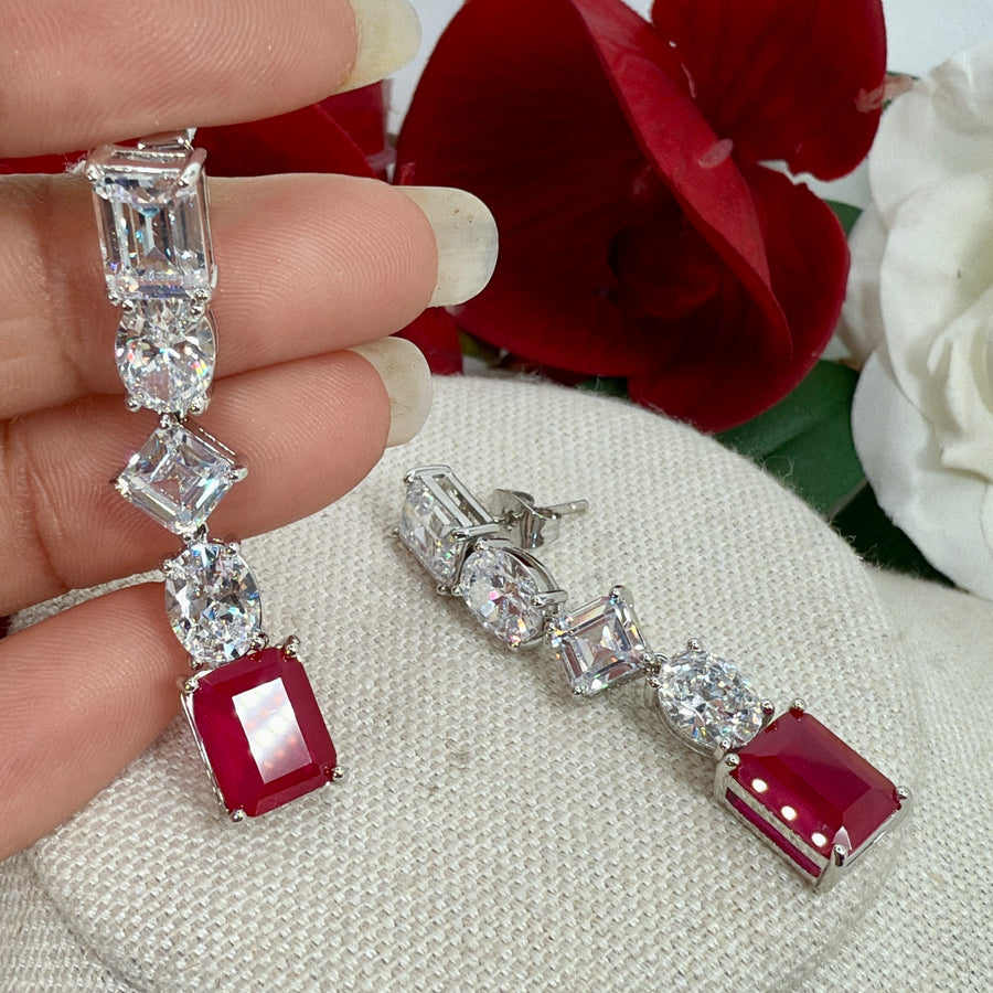 Ruby Italian Cubic ZirconiaEarrings