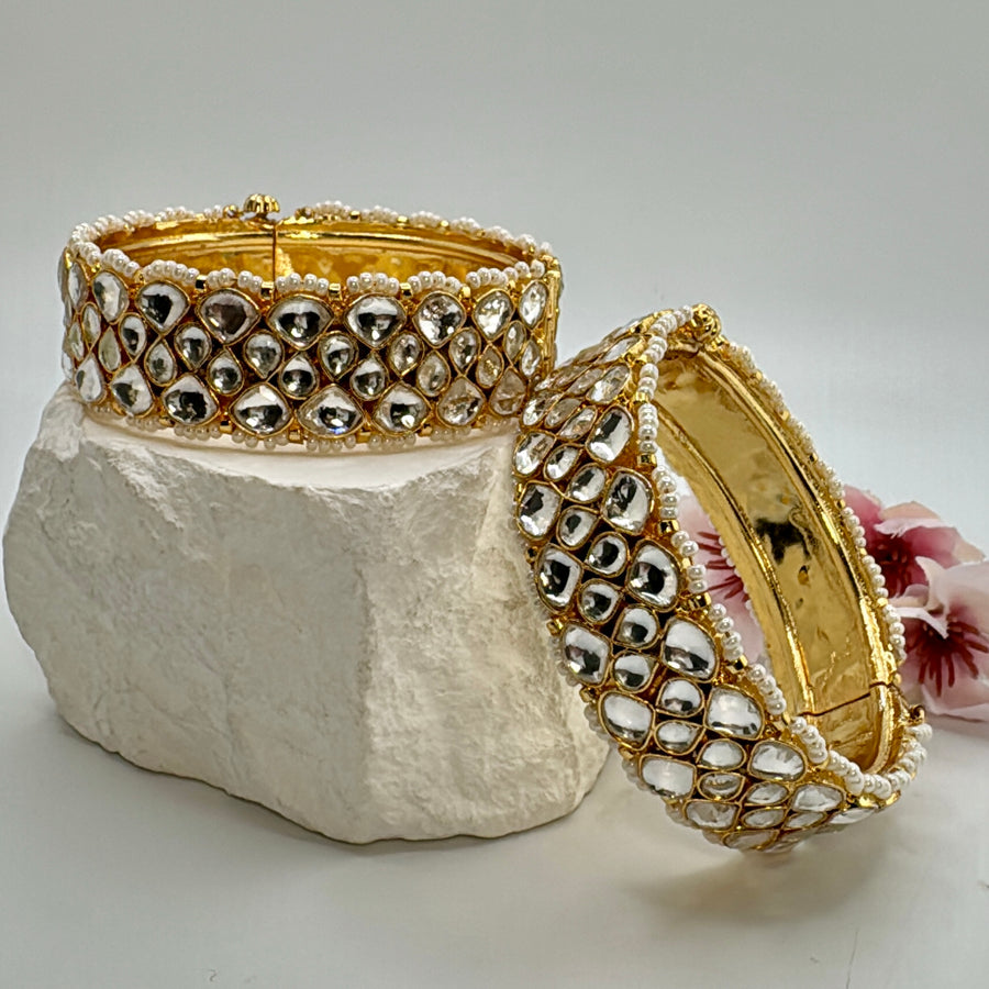 Clear Paachi Statement Openable Bangle Pair( Size 2.2)