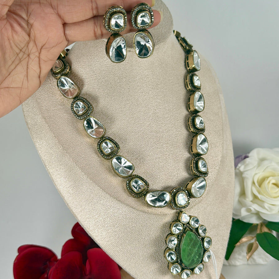 Mint Doublet Moissanite Necklace Set