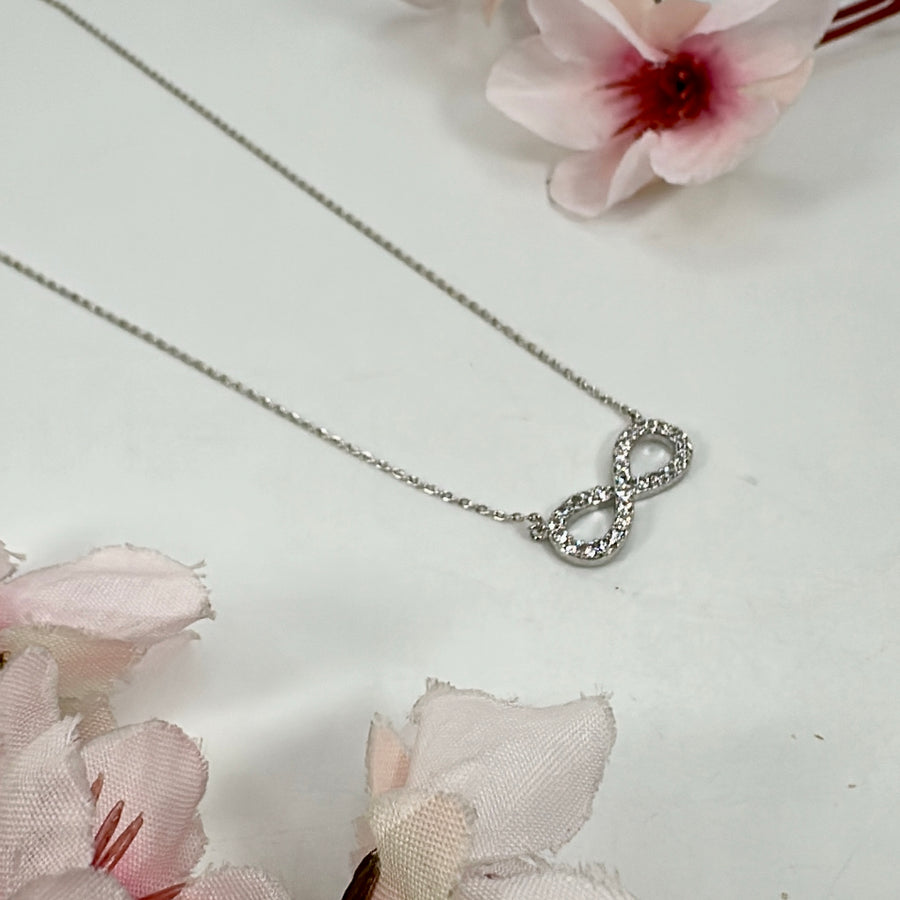 Clear Italian Infinity American Diamonds Cubic Zirconia Pendant Set
