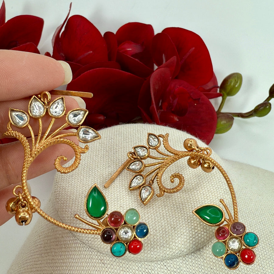 Multi Moissanite Cuff Earrings