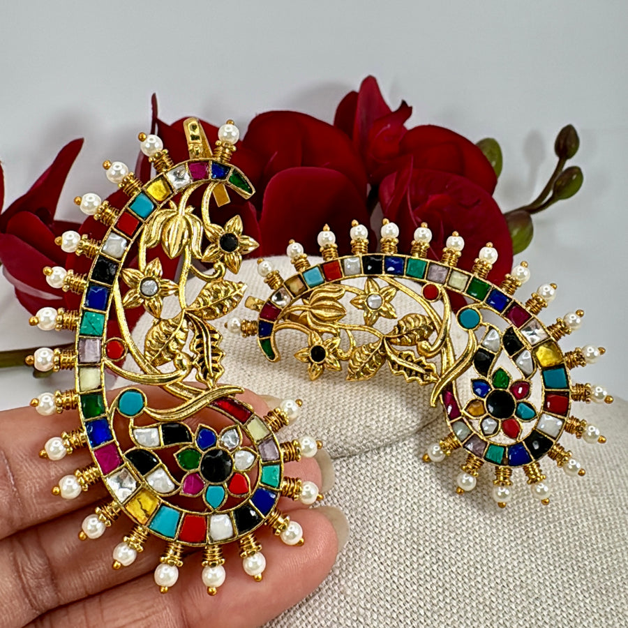 Multi Jadau Moissanite Cuff Earrings