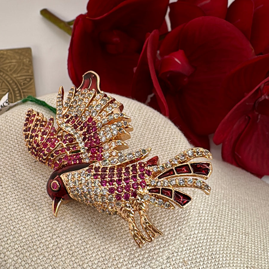 Ruby American Diamonds Broach Accessory