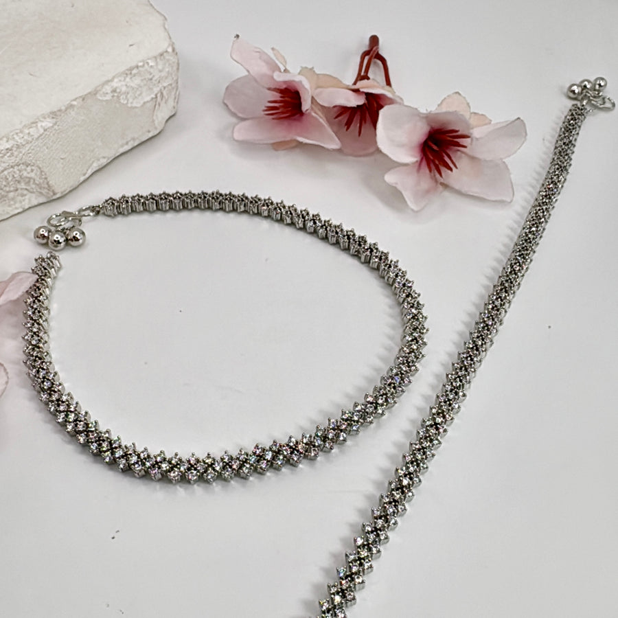 Clear American Diamonds CZ Anklet